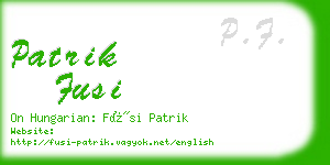 patrik fusi business card